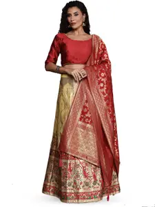 Maroosh Embroidered Thread Work Unstitched Lehenga & Blouse With Dupatta