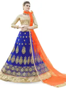 Maroosh Embroidered Thread Work Unstitched Lehenga & Blouse With Dupatta