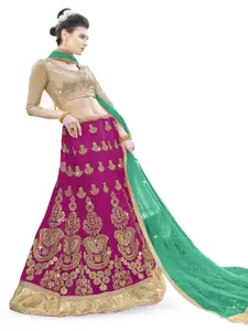Maroosh Embroidered Thread Work Unstitched Lehenga & Blouse With Dupatta
