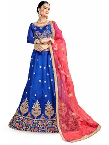Maroosh Embroidered Thread Work Unstitched Lehenga & Blouse With Dupatta