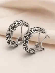 LeCalla 925 Sterling Silver Contemporary Hoop Earrings