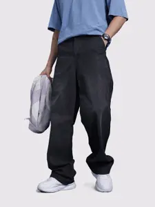 The Roadster Lifestyle Co. Men Loose Bootcut Light Fade Pure Cotton Jeans