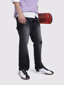 The Roadster Life Co. Men  Bootcut Slash Knee Light Fade Pure Cotton Bootcut Jeans