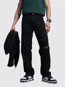 The Roadster Life Co. Men Straight Fit Ripped Jeans