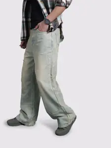 The Roadster Life Co. Men Light Fade Acid Wash Loose Bootcut Jeans