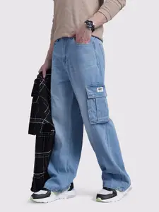 The Roadster Life Co. Men Loose Bootcut Light Fade Pure Cotton Jeans