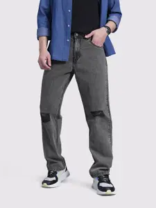 The Roadster Life Co. Men Straight Fit Slash Knee Pure Cotton Jeans