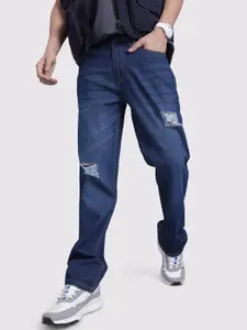 The Roadster Life Co. Men Regular Fit Low Distress Pure Cotton Ripped Jeans