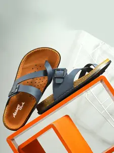 Azzaro Black Men One Toe Comfort Sandal