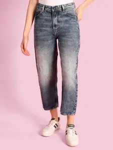 Bene Kleed Women Classic Mom Fit High-Rise Heavy Fade Jeans