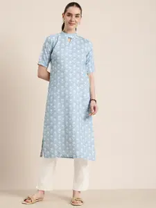 Sun Fashion And Lifestyle Women Floral Printed Keyhole Neck Kurta