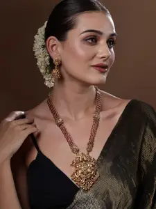 PANASH Gold-Plated Cubic Zirconia-Studded Necklace & Earrings