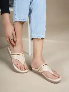 Mast & Harbour Women Embellished Open Toe Flats