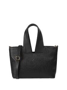 Mochi Women Textured Self Design Shopper Satchel with Quilted