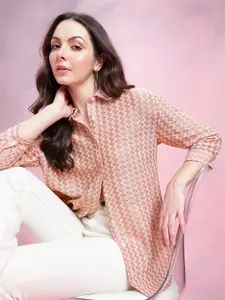 DressBerry Women Chevron Opaque Casual Shirt