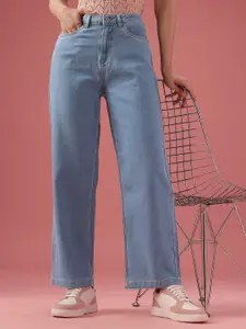 DressBerry Women Straight Fit High-Rise Light Fade Stretchable Jeans