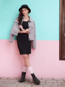 DressBerry Textured Ribbed Bodycon Dress