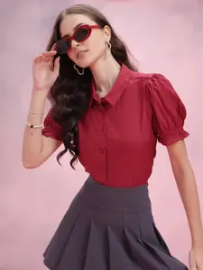 DressBerry Puff Sleeves Casual Shirt