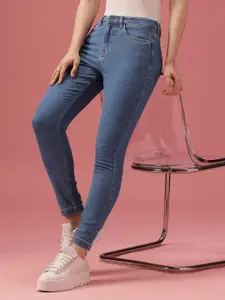 DressBerry Women Skinny Fit High-Rise Light Fade Stretchable Jeans