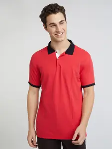 Park Avenue Men Typography Printed Polo Collar Cotton T-shirt