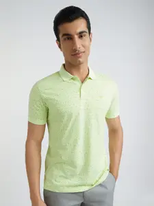 Park Avenue Men Striped Polo Collar Cotton T-shirt