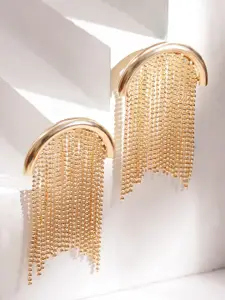 Rubans 18KT Gold-Plated Multi-Layered Chain Fringe Drop Earrings