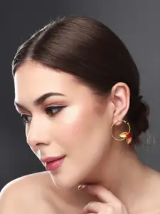 Anvik Gold Plated Artificial Stones Circular Studs