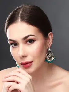 Anvik Gold Plated Kundan Studded Contemporary Chandbalis