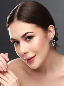 Anvik Silver Plated Kundan Contemporary Studs