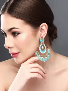 Anvik Gold Plated Kundan Studded Contemporary Chandbalis