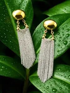 Rubans 18K Gold Plated Tasseled Long Drop Earrings