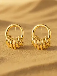 Rubans 18K Gold-Plated Circular Layered Loop Hoop Earrings
