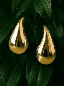 Rubans 18K Gold Plated Stainless Steel Tarnish-Free Waterproof Demi-Fine TearDrop Earrings
