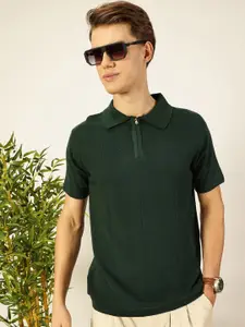 Thomas Scott Men Bio Finish Solid Polo Collar Cotton T-shirt