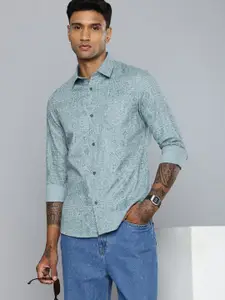 Flying Machine Slim Fit Geometric Printed Pure Cotton Casual Shirt