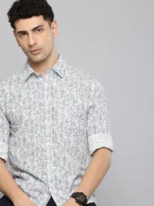 Flying Machine Slim Fit Floral Printed Pure Cotton Casual Shirt