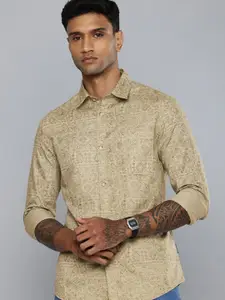 Flying Machine Slim Fit Geometric Printed Pure Cotton Casual Shirt