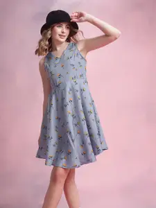 DressBerry Floral Print A-Line Dress