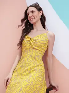 DressBerry Animal Print Twisted A-Line Dress