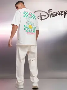 HIGHLANDER Disney Men Donald Duck Round Neck Oversized Drop Shoulder Tshirt