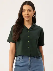 LABEL REGALIA Women Cropped Casual Shirt