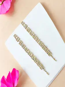 AccessHer Gold-Plated Contemporary Drop Earrings