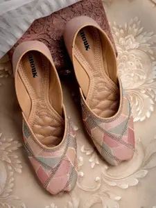 Anouk Women Woven Design Mojaris Flats