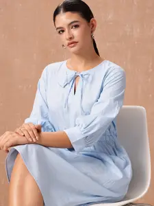 all about you A-Line Cinched Waist Pure Cotton Midi Dress