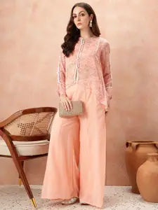 all about you Printed Lace Detail Ethnic Co-Ords with Shrug