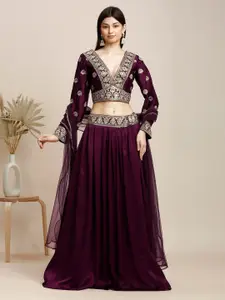 MADHURAM Embroidered Sequinned Ready to Wear Lehenga & Blouse With Dupatta
