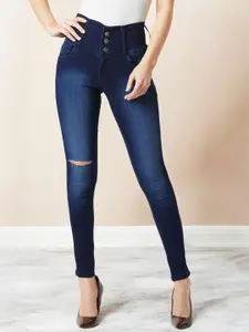 Miss Chase Women Skinny Fit High-Rise Light Fade Stretchable Jeans