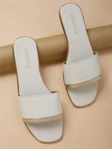 Vishudh Women Solid Mules Open Toe Flats