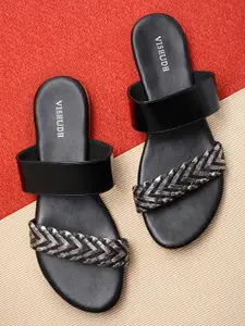 Vishudh Women Solid Open Toe Flats