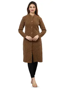 TWENTY ME Women Embroidered Self Design Round Neck Cardigan Sweater